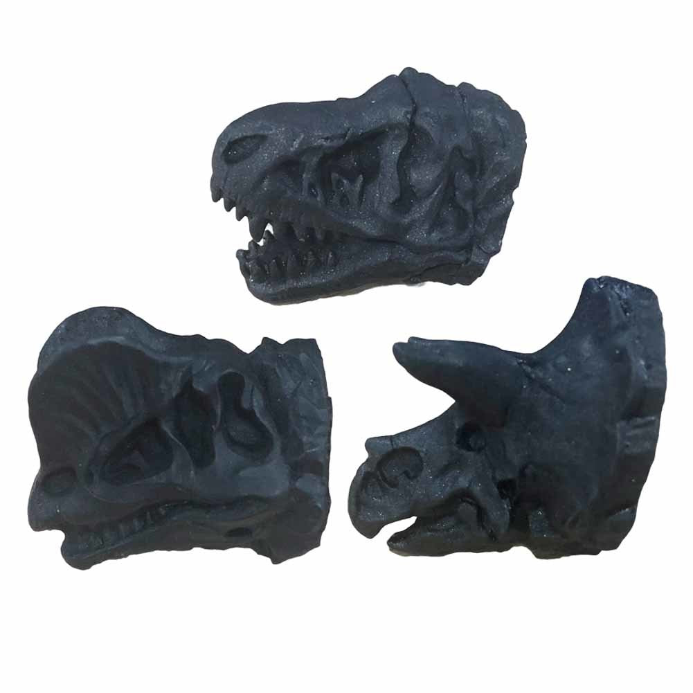 3 Pcs Dresser Handle Pulls Simulation Dinosaur Drawer Knobs Resin Furniture Hardware, Matte Black