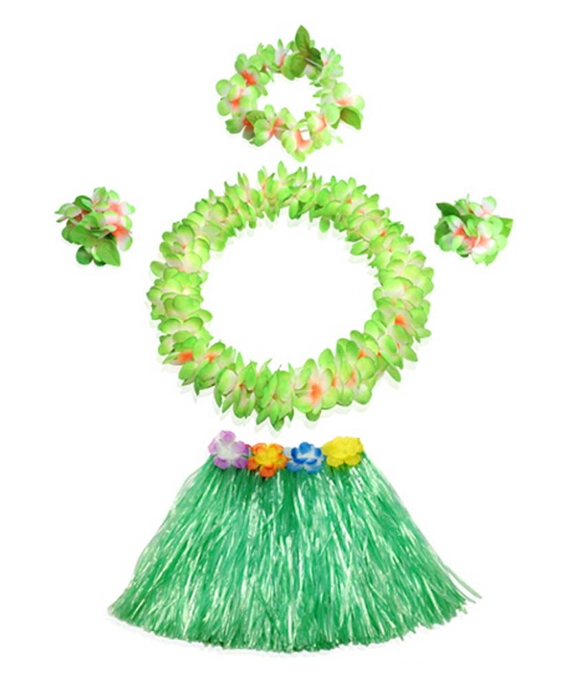 Multicolored Dancer Costume Set for Hawaiian Luau for Kids
