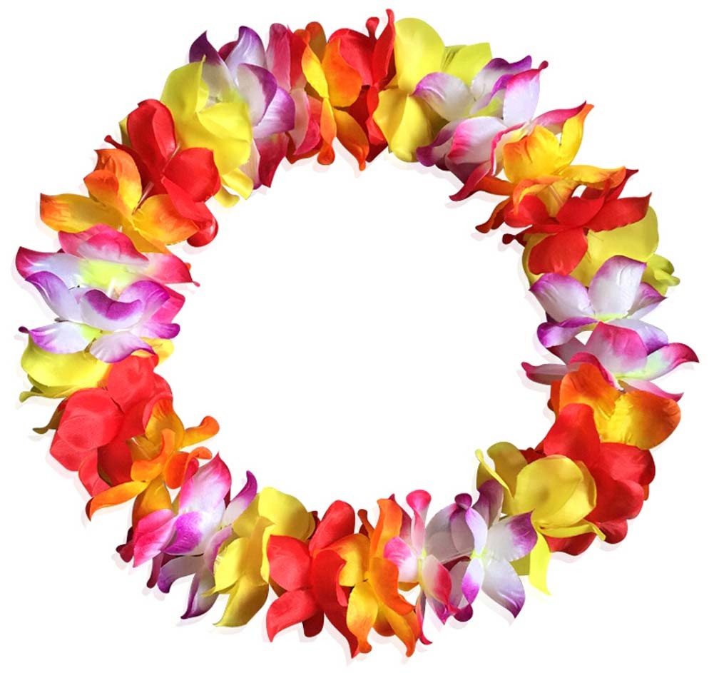 Multicolored Dancer Wreath for Hawaiian Luau Set of 3 Necklaces Adult
