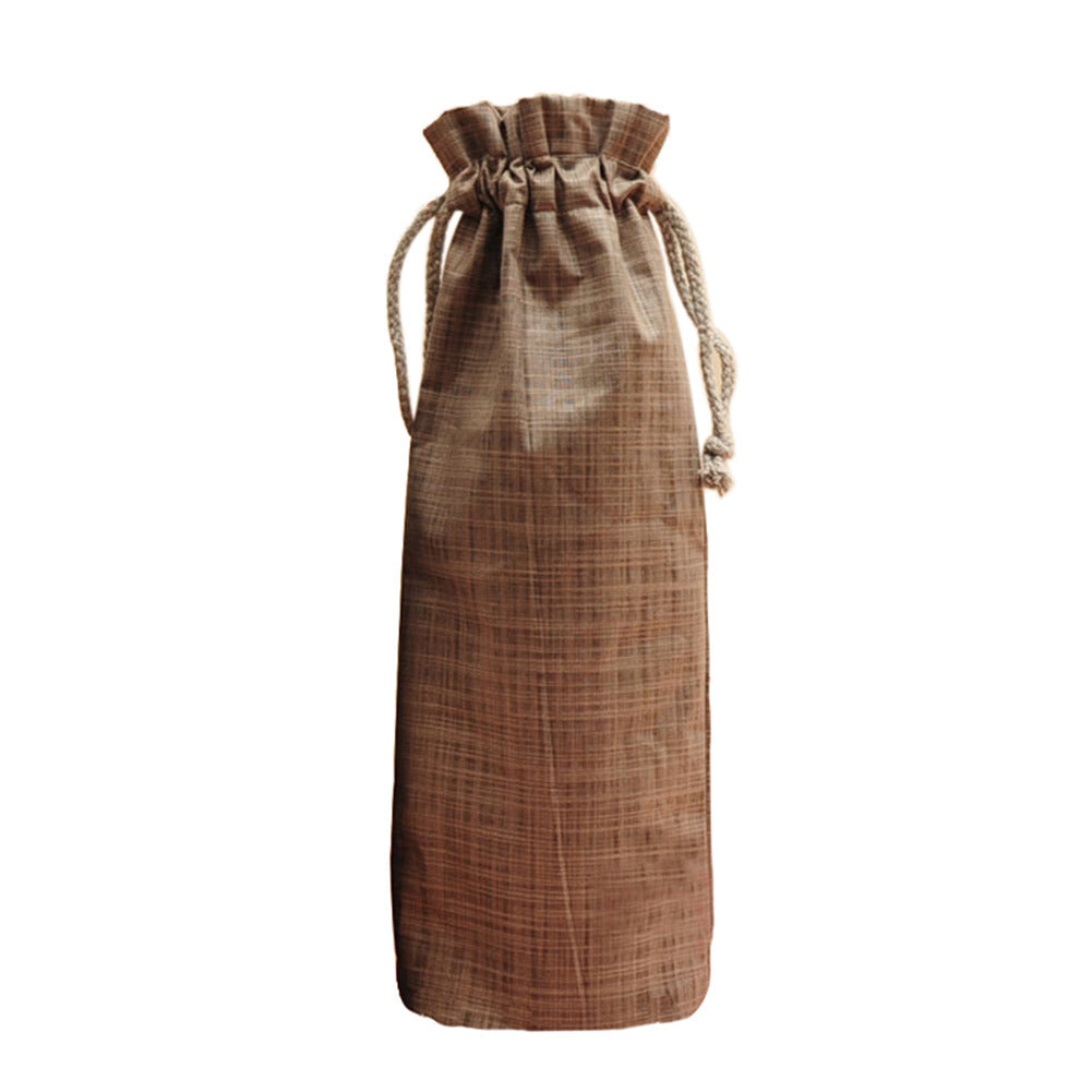 Burlap Wine Bags Wine Bottle Gift Bags with Drawstring Reusable Wine Bottle Covers for Wedding Travel Dinner Party