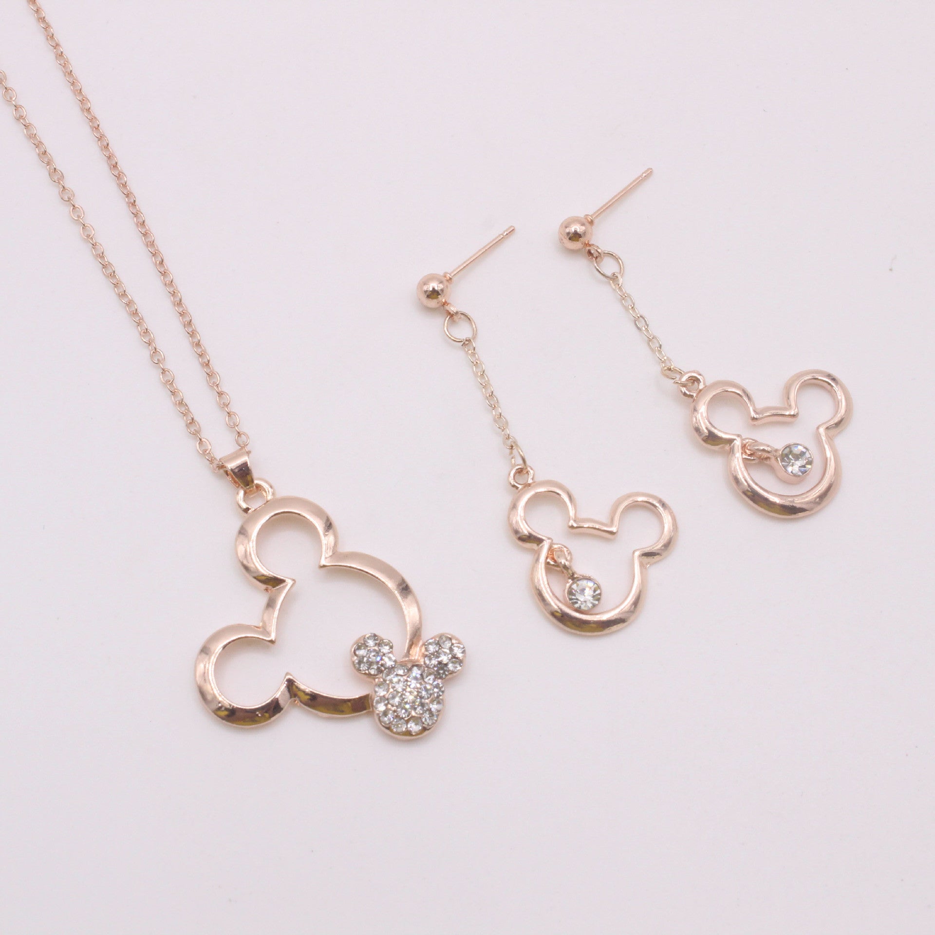 Cartoon Mickey Mouse Necklace Earring Set