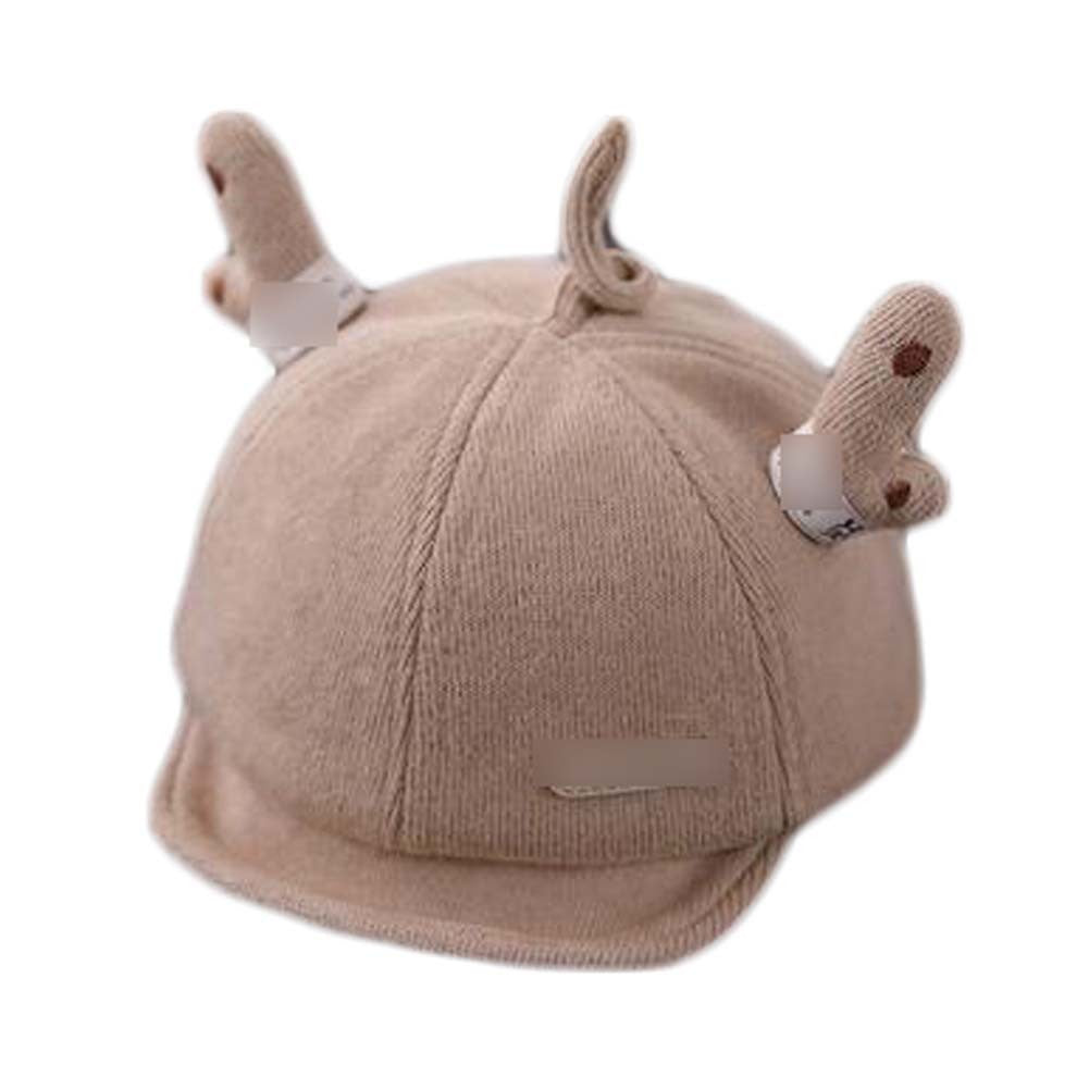 Beige Baby Fall Winter Hat Cute Deer Horn Cap Boys Girls Baby Baseball Cap Corduroy Sun Hat,4-20 Months