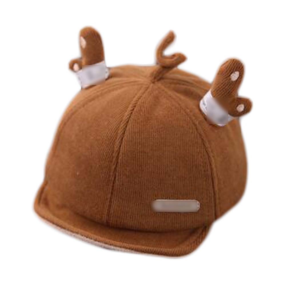 Caramel Baby Fall Winter Hat Cute Deer Horn Cap Boys Girls Baby Baseball Cap Corduroy Sun Hat,4-20 Months