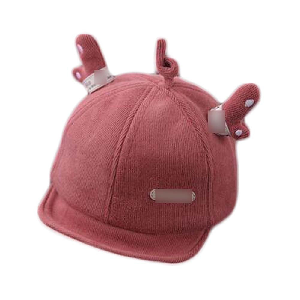 Red Baby Fall Winter Hat Cute Deer Horn Cap Boys Girls Baby Baseball Cap Corduroy Sun Hat,4-20 Months