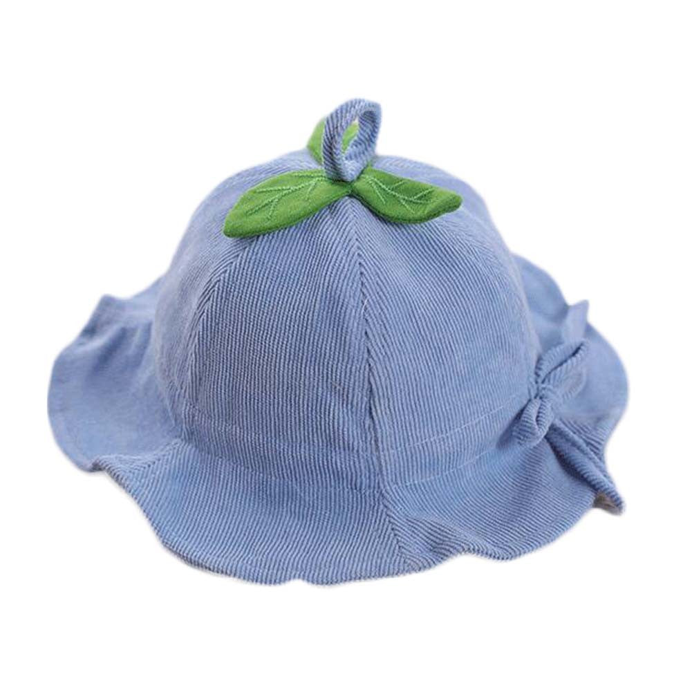 Blue Baby Fall Winter Hat Boys Girls Bucket Hat Corduroy Cute Leaf Sun Hat,3-18 Months