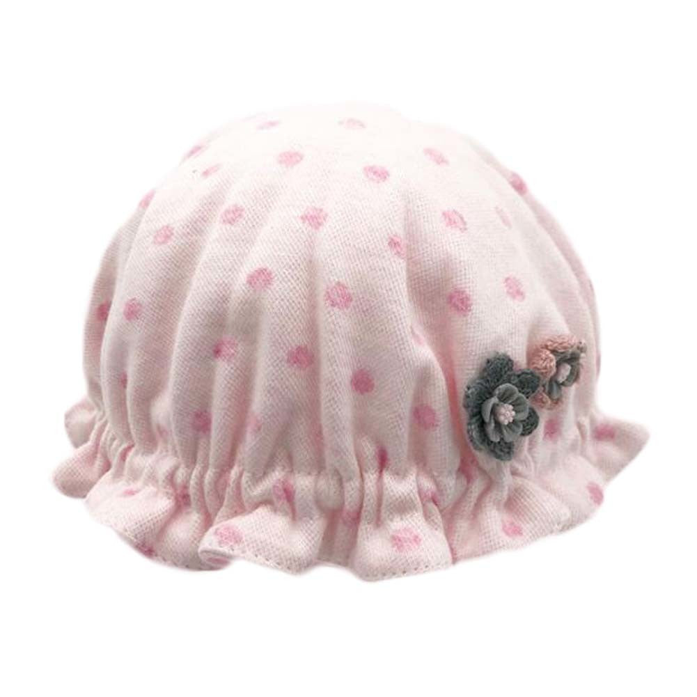 Pink Dots Baby Winter Fall Hat Infant Bucket Hat Cotton Baby Hat for Girls Boys,0-3 Months