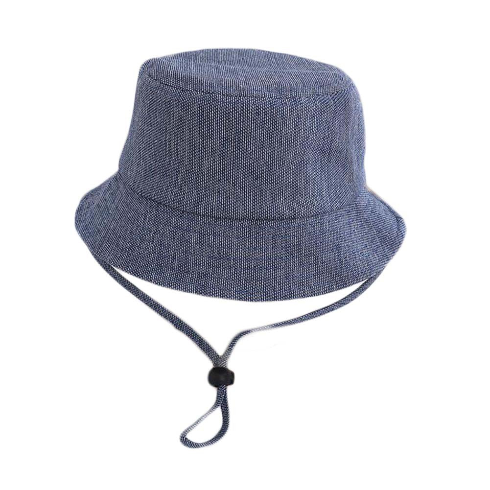 Grey Blue Kids Spring Fall Hat Denim Sun Hat Baby Casual Bucket Hat for Boys Girls 1-3Y