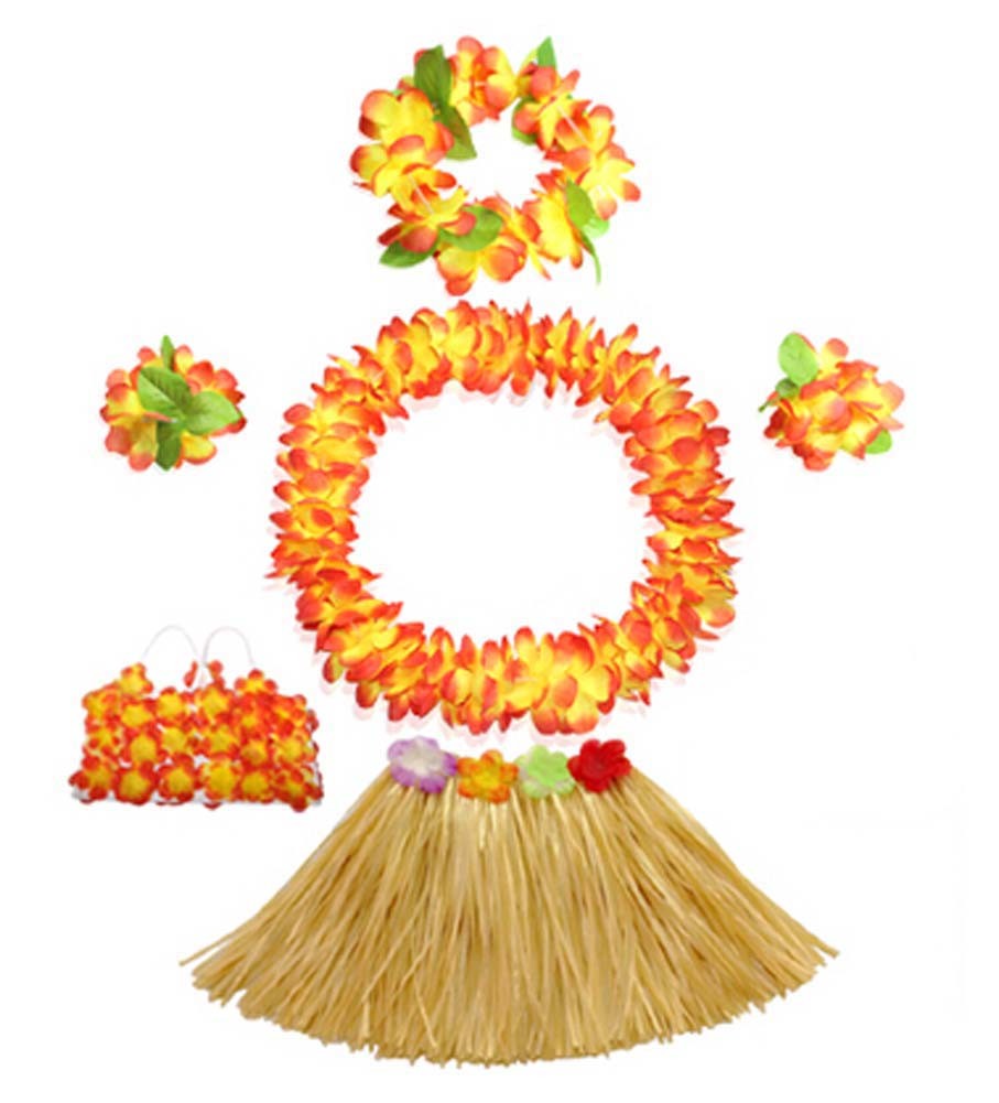 Luau Hula Costume Set for Child Stage Performance Dress