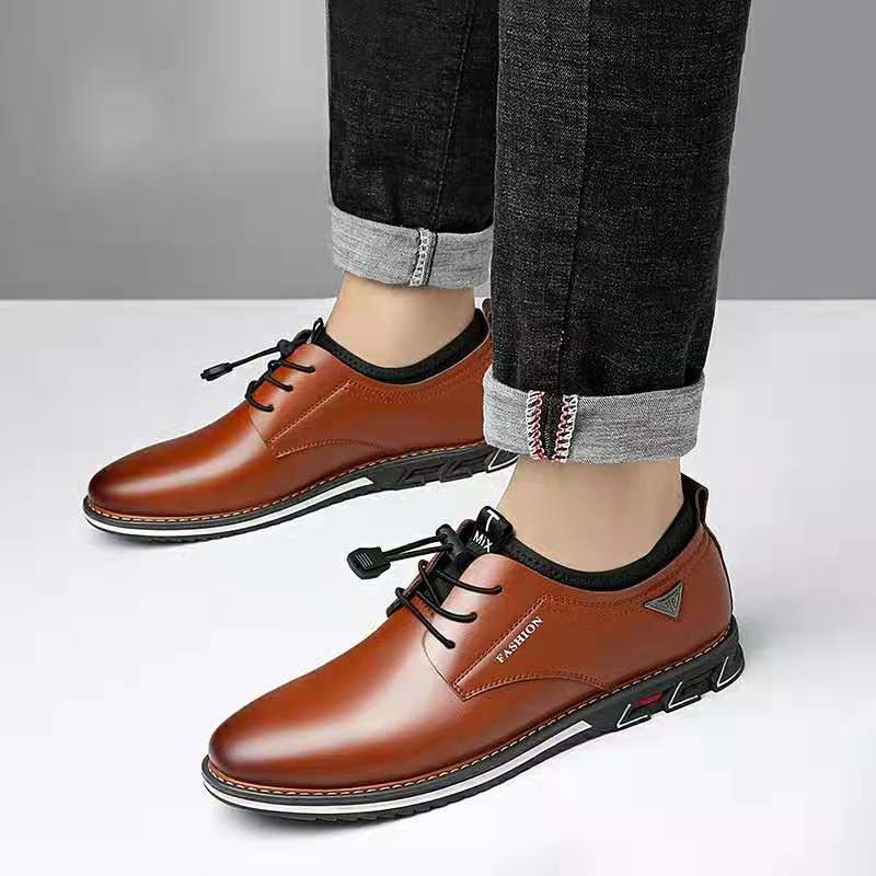 2022British Casual Single Shoes Leather Shoes Formal Shoes New Men Shoes Leather Cowhide Leather Shoes Men Comfortable Low-top