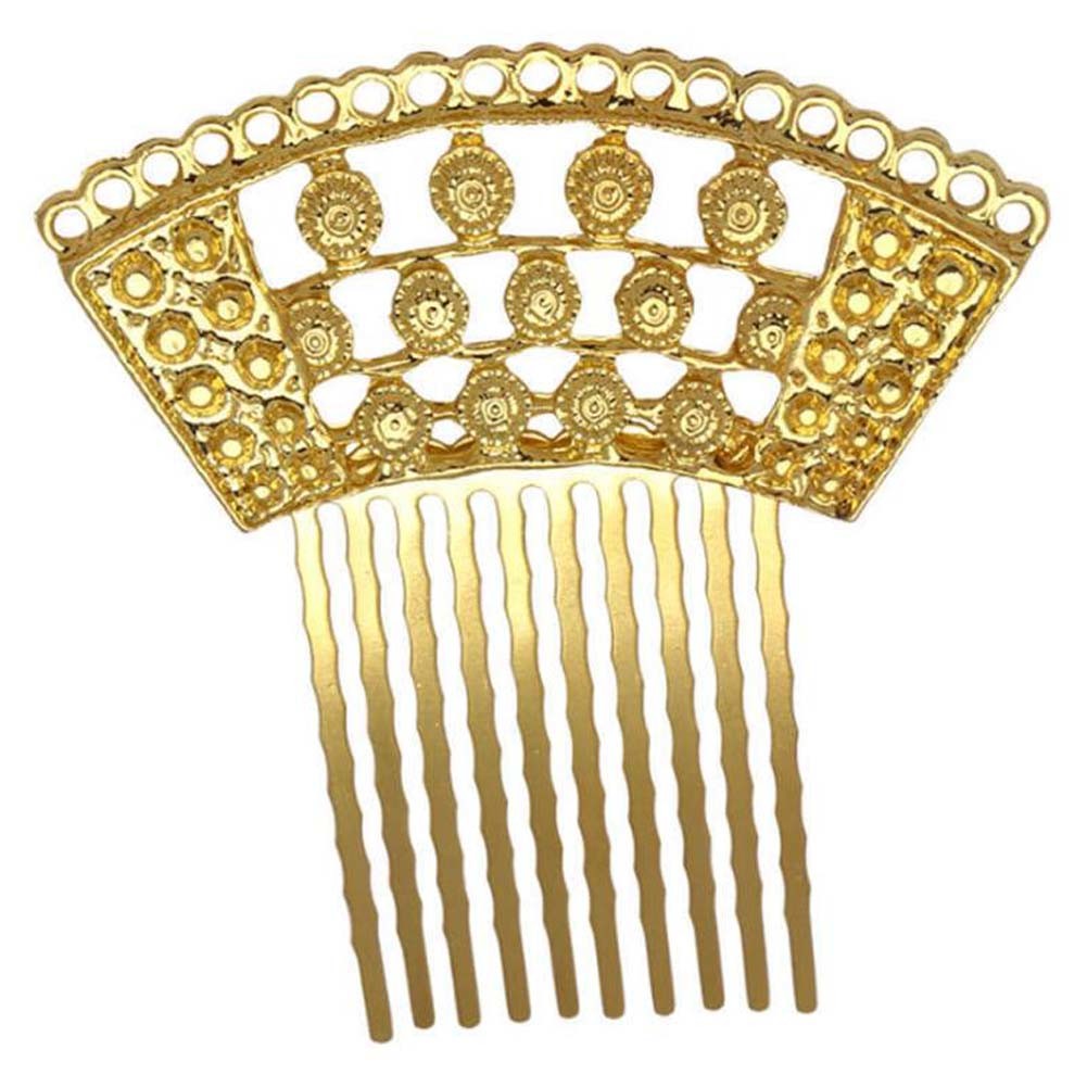 2 Pcs Gold Color Retro Carved Hair Combs Decorative Mini Side Combs DIY Bridal Hair Accessories, 2.6 Inches