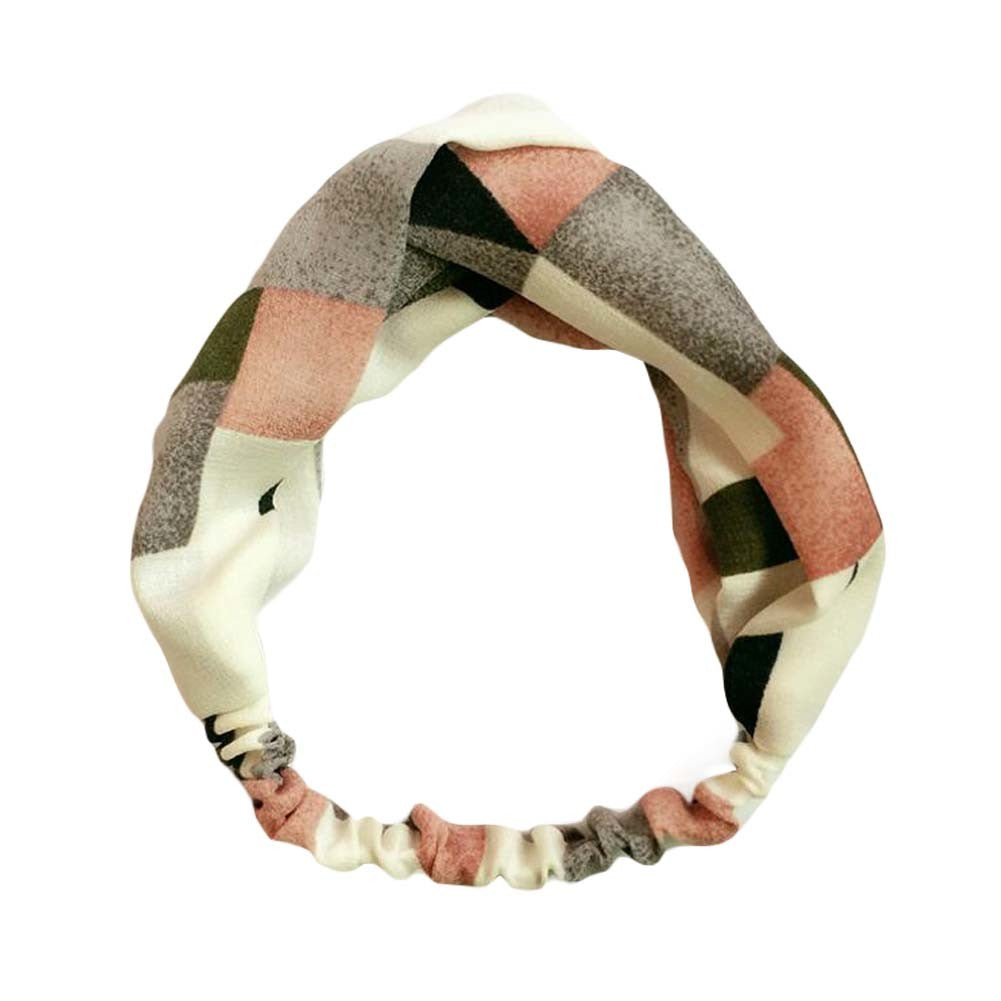 Nylon Headband Elastic Fashion Hair Band Vintage Hair Accessories Color Block