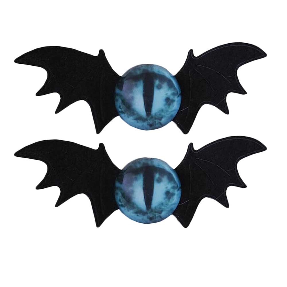 1 Pair Handmade Random Color Monster Eye Black Devil's Wings Hair Clips Halloween Gothic Hair Clips Hair Accessories