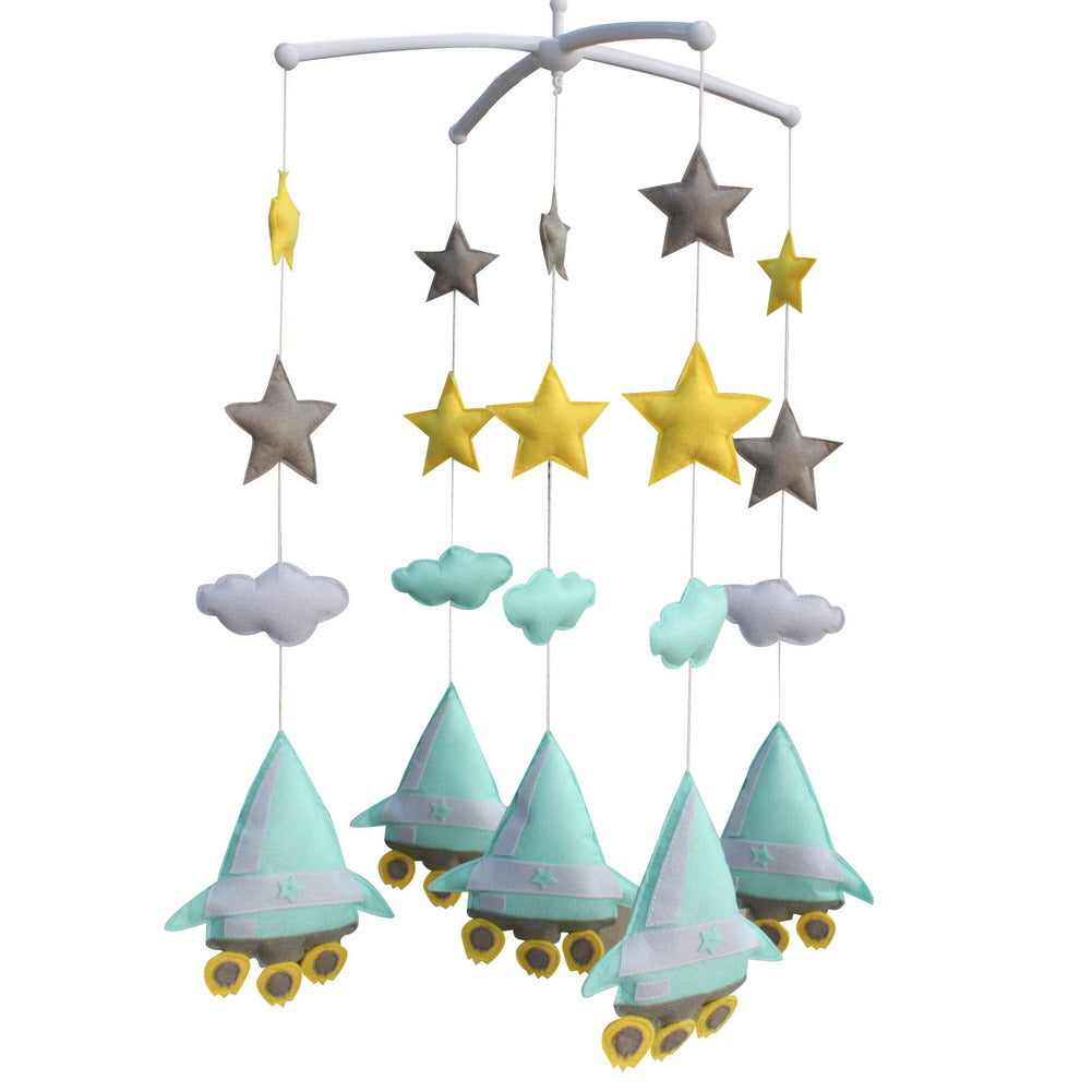 Infant Boys Non-Woven Fabric Toys [Rocket] Crib Musical Mobile
