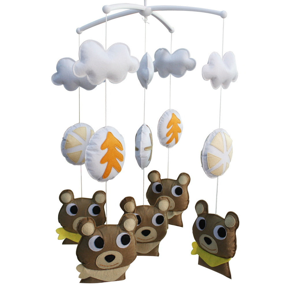[Funny Bears, Brown] Infant Musical Mobile, Baby Gift Mobile, Pretty Decor