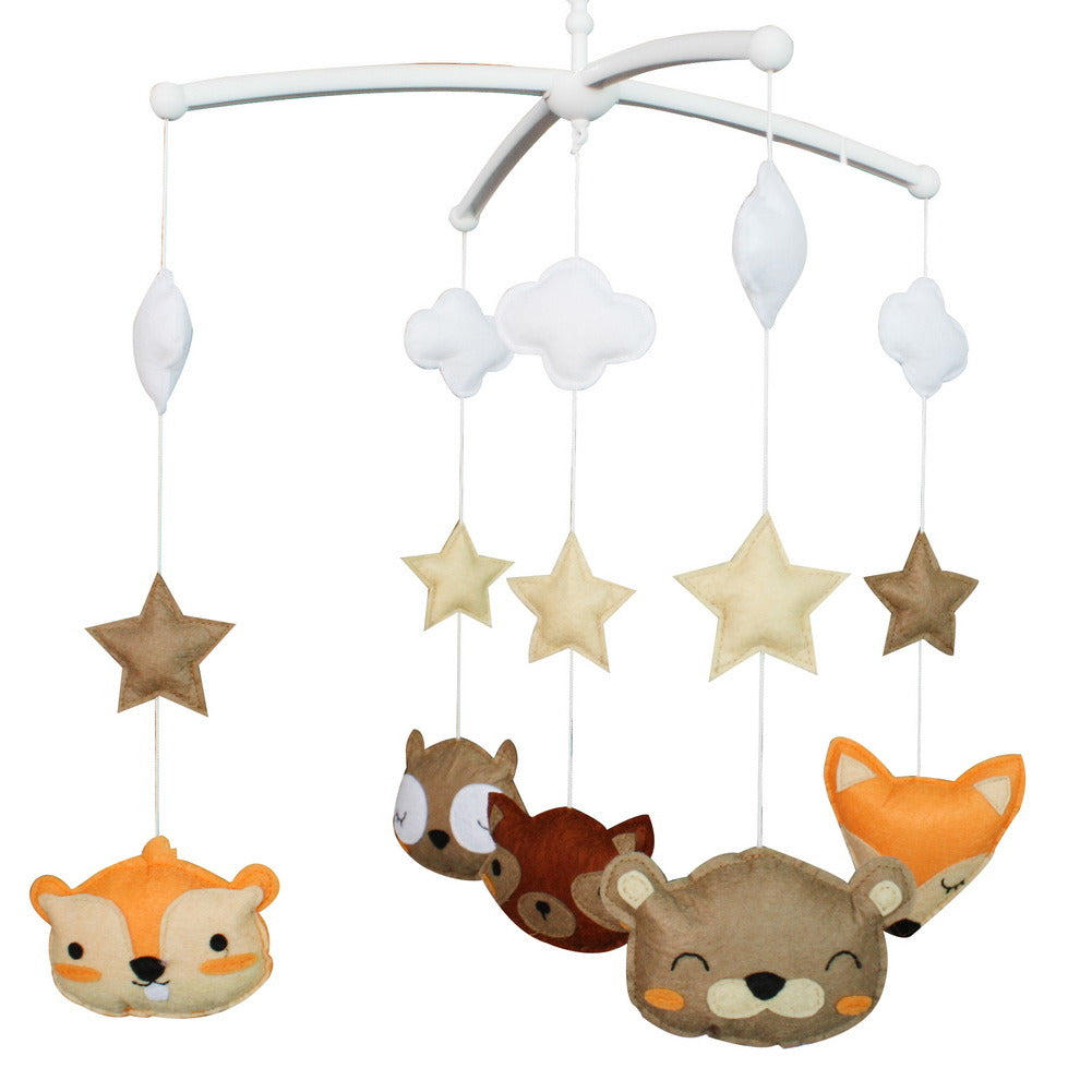 Handmade Newborn Baby Gift, [Animal Friends, Happiness] Crib Mobile