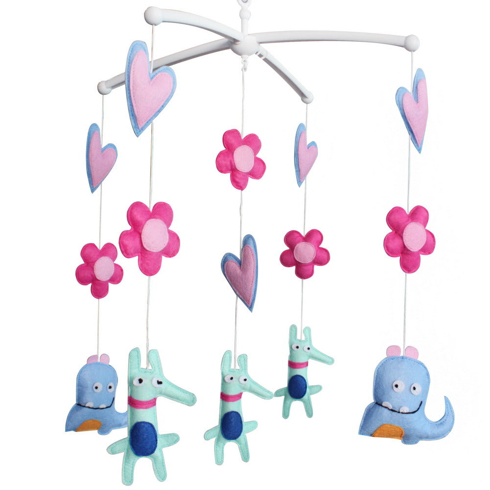 [Flowers and Animals] Newborn Baby Crib Mobile, Pretty Hanging Decor Gift