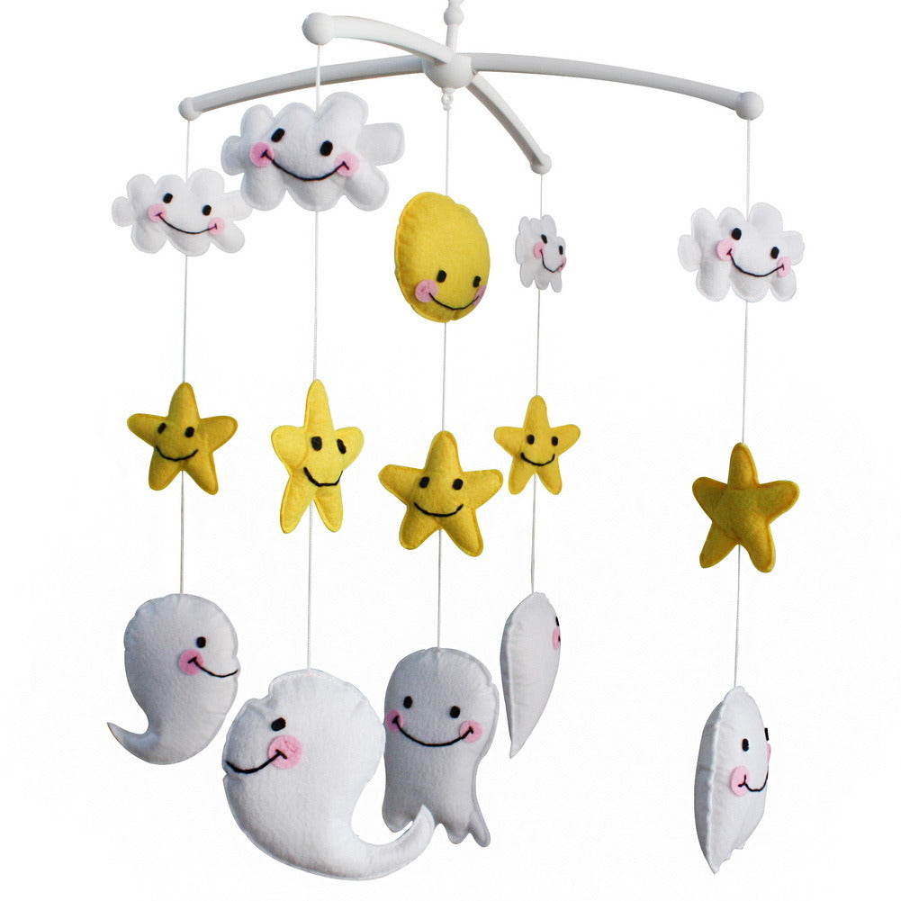 Crib Mobile with Hanging Decor Toys, [Smiling Face, Happiness] Baby Gift