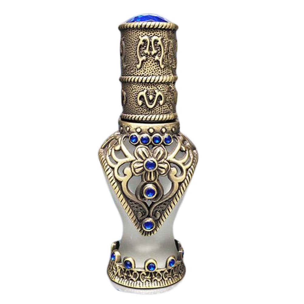 8 ML Bronze Blue Antique Essential Oil Roller Bottle Perfume Dispenser Bottle Glass Empty Perfume Bottle Refillable Container