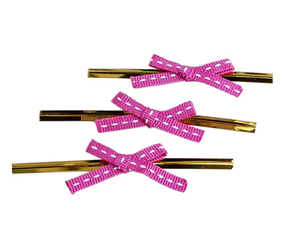 100 Pcs Cute Bow Twist Ties for Sealing Lollipop Candy Cookie Bakery Bag #03