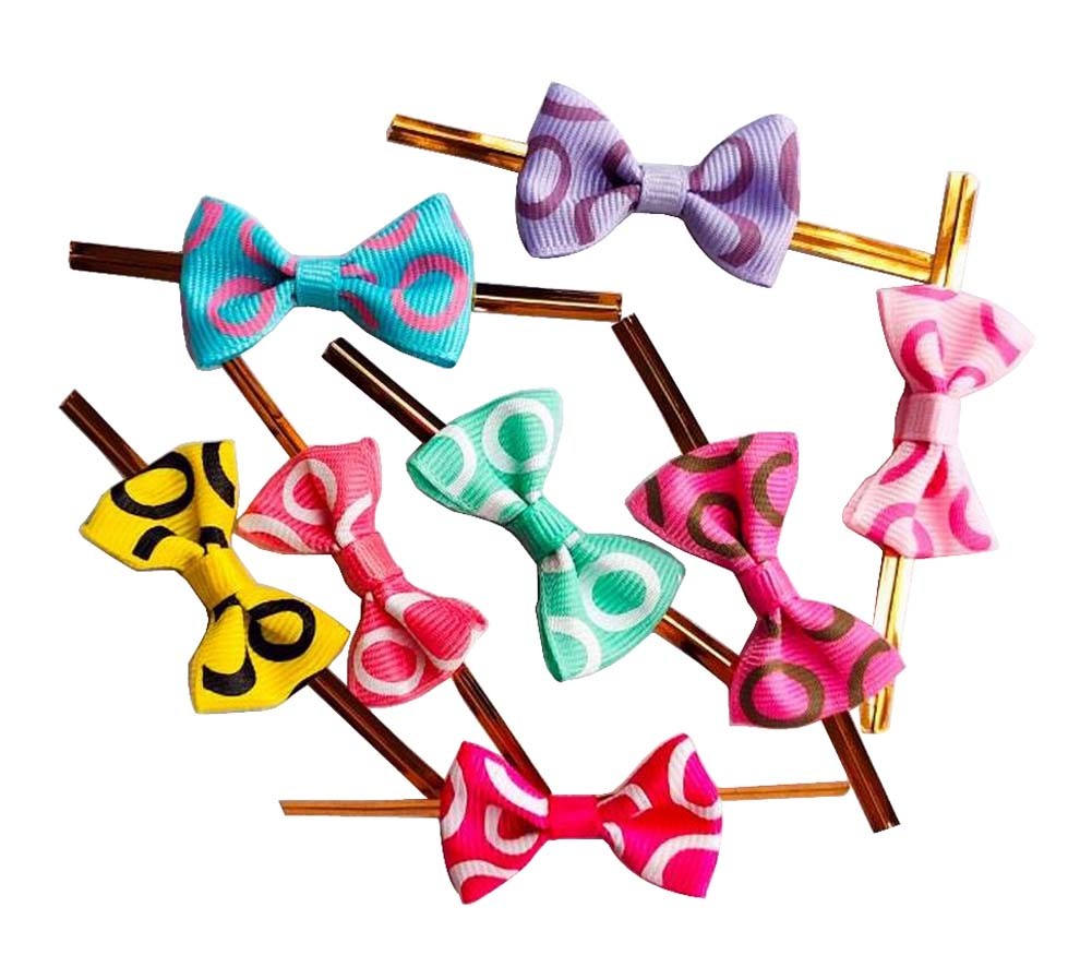100 Pcs Cute Bow Twist Ties for Sealing Lollipop Candy Cookie Bakery Bag #33
