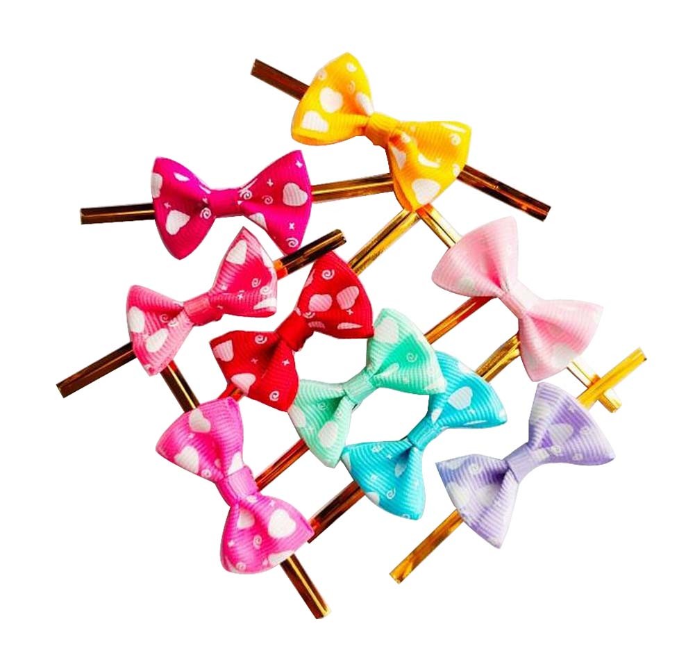 100 Pcs Cute Bow Twist Ties for Sealing Lollipop Candy Cookie Bakery Bag #40