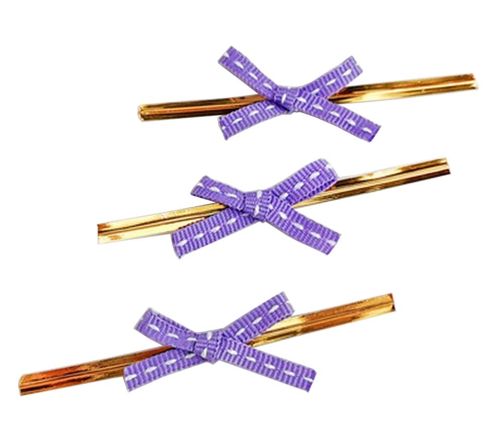 100 Pcs Cute Bow Twist Ties for Sealing Lollipop Candy Cookie Bakery Bag #09