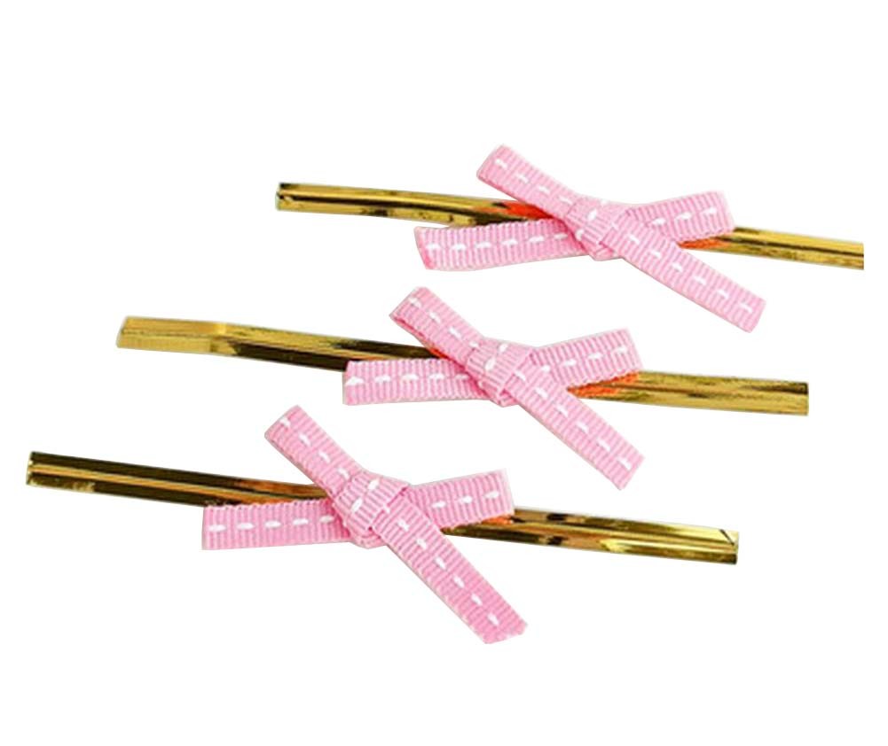 100 Pcs Cute Bow Twist Ties for Sealing Lollipop Candy Cookie Bakery Bag #05