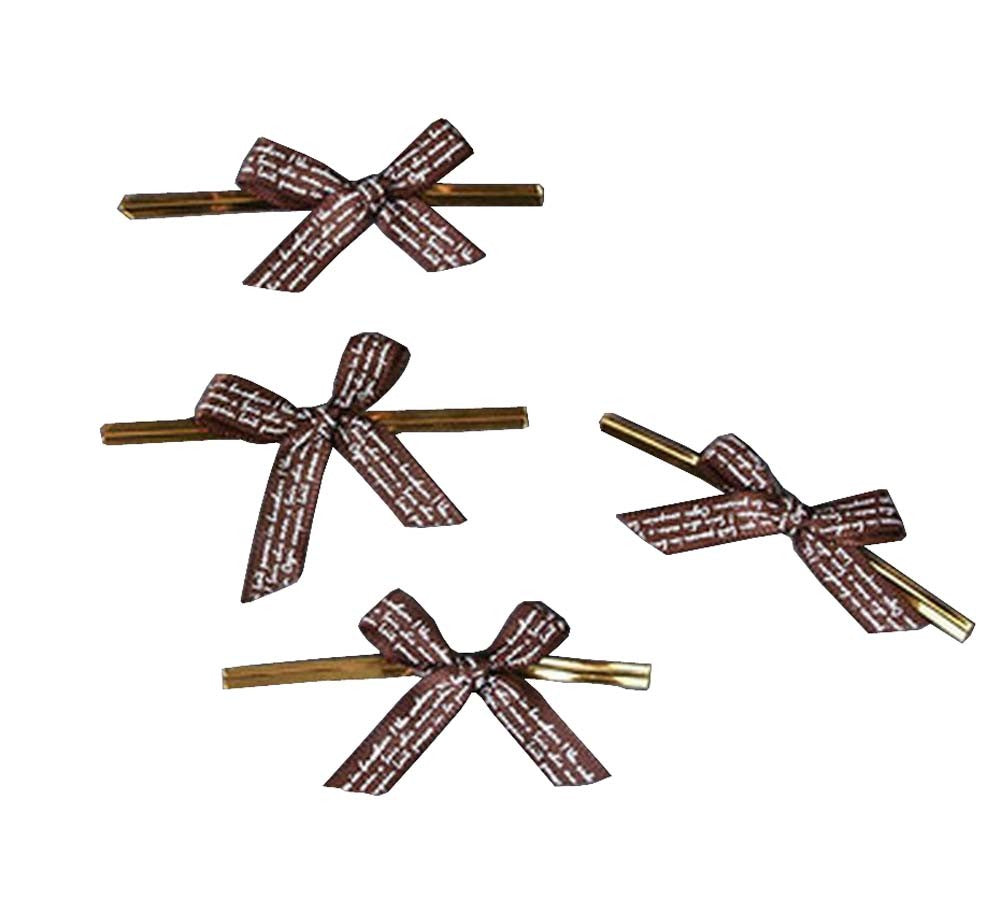 100 Pcs Cute Bow Twist Ties for Sealing Lollipop Candy Cookie Bakery Bag #32