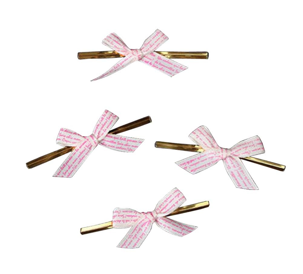 100 Pcs Cute Bow Twist Ties for Sealing Lollipop Candy Cookie Bakery Bag #31