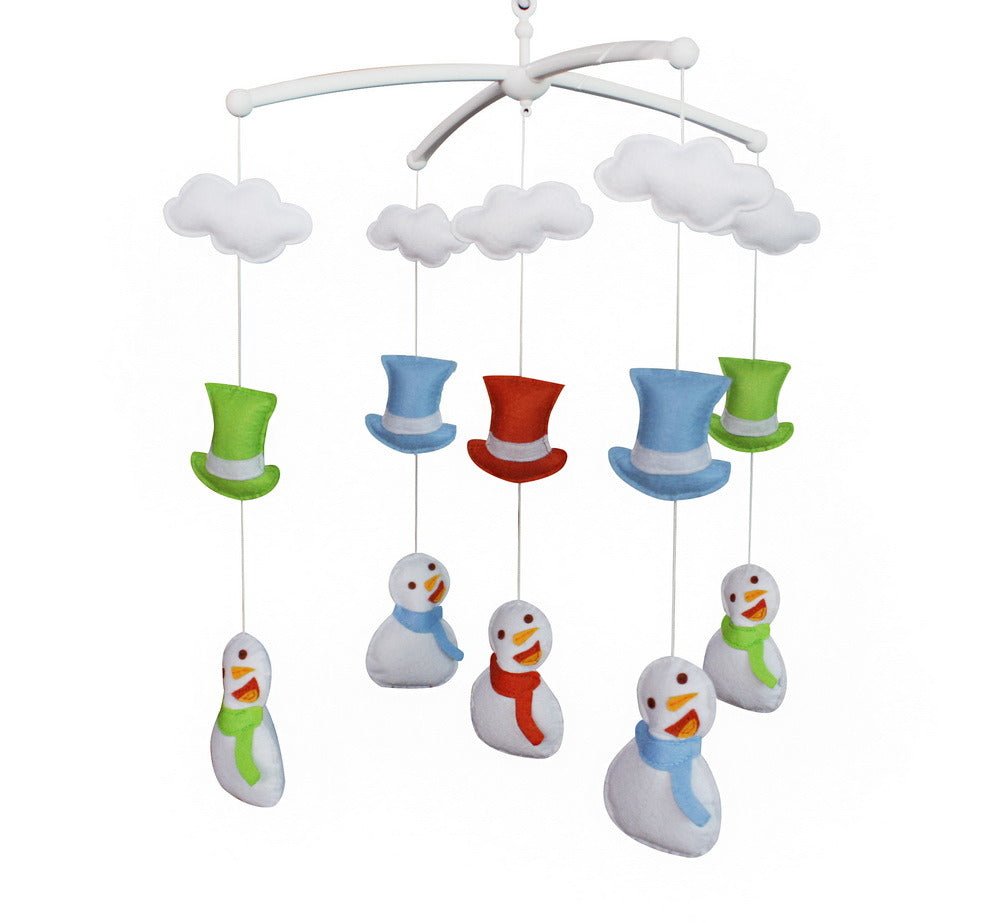 [Lovely Snowman]Baby Crib Mobile, Colorful Music Bed Bell, Pretty Gift for Baby