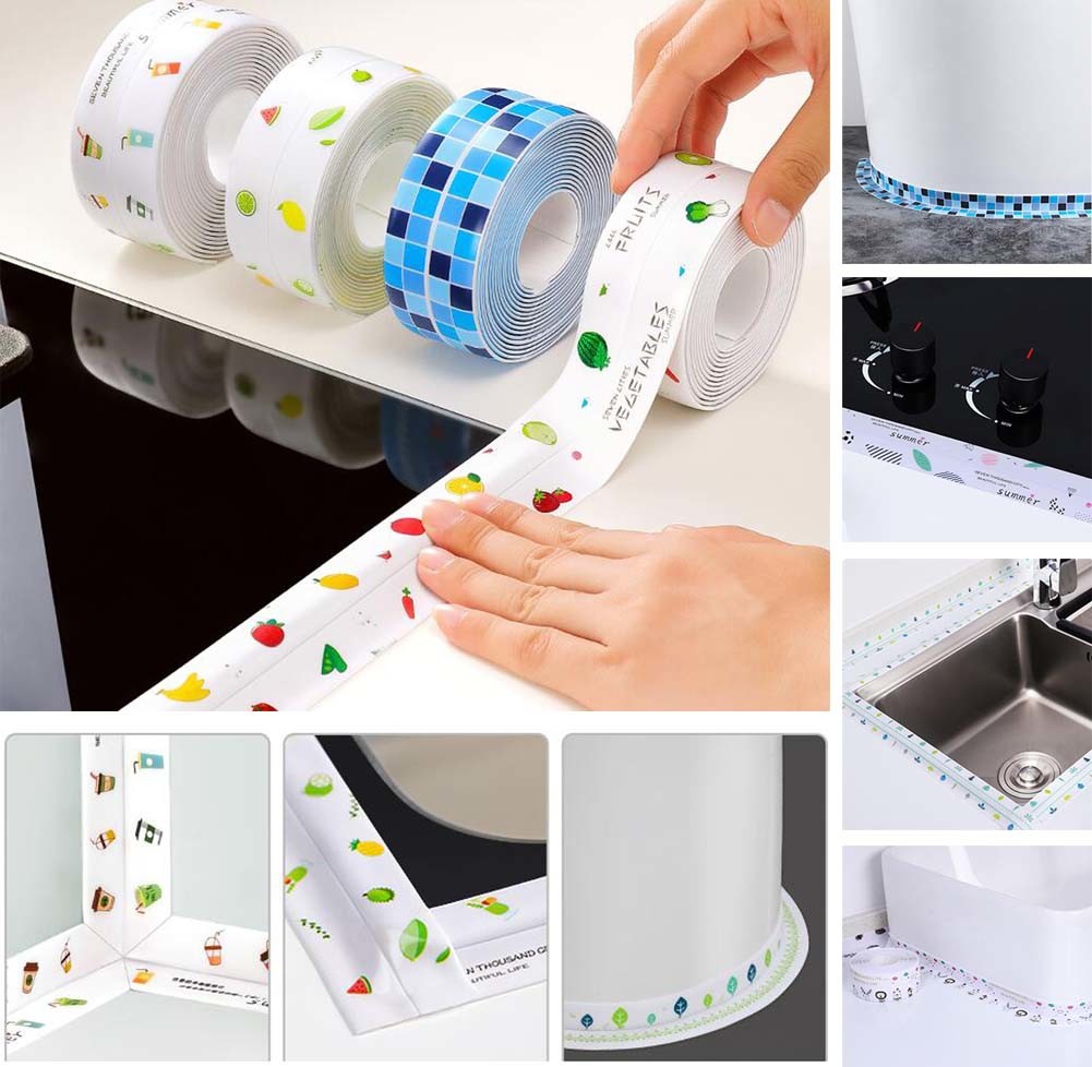 2 Pack Caulk Tape, Self Adhesive Caulk Strip, Kitchen Decorative Caulk Tape #12