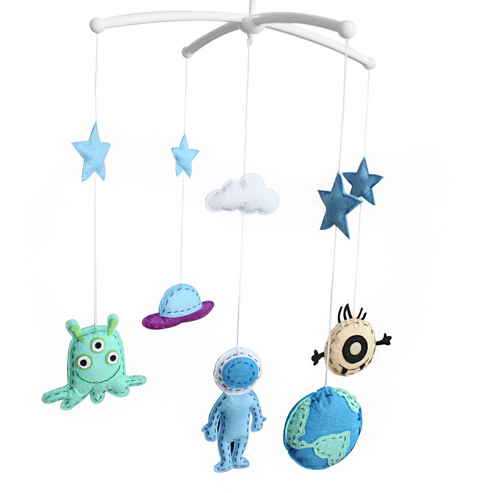 [Outer Space] Unisex Baby Crib Bell, Cute Musical Mobile, Colorful