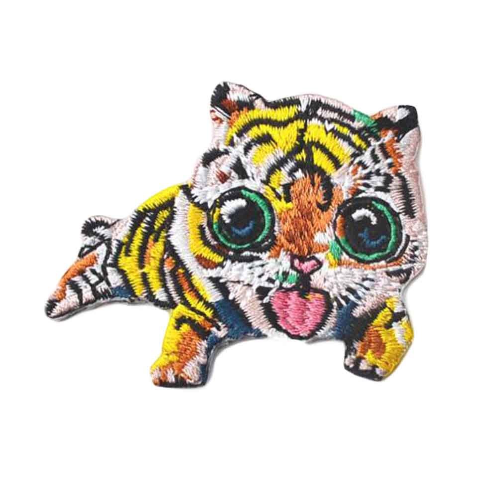 10 Pcs Embroidery Applique-Iron on Appliques Animal Patch Applique Patches,Tiger