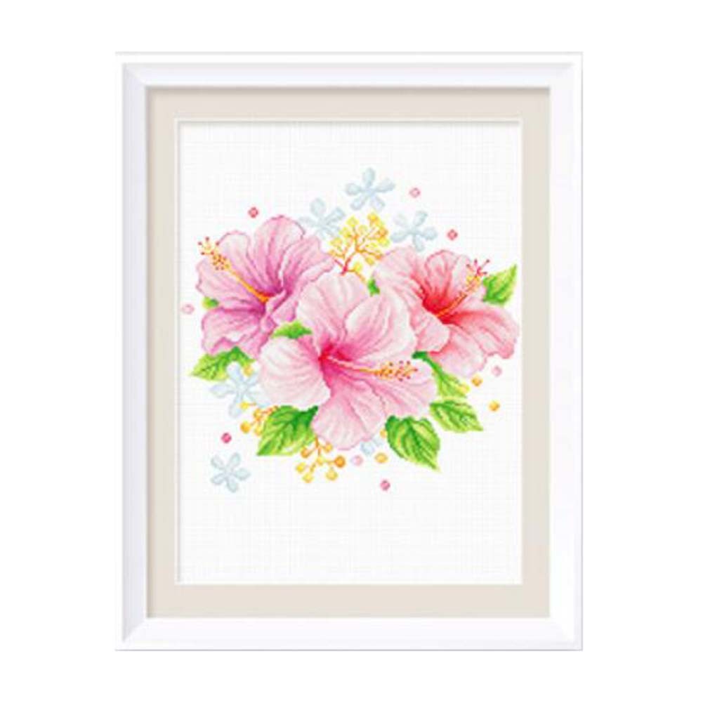 Spring Flower DIY Cross Stitch Stamped Kits Pre-Printed 11CT Embroidery Kits Wall Decor, 15x19 inch