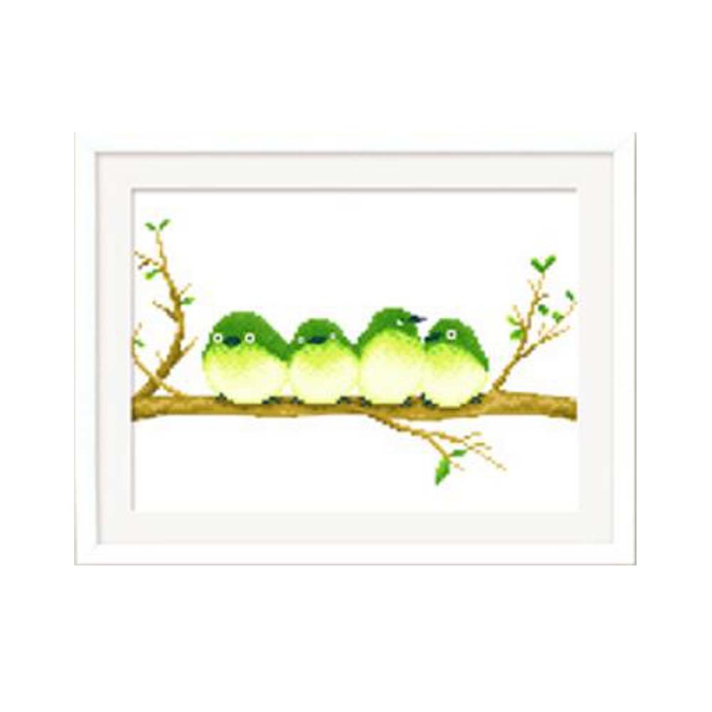 Lovely Brids on the Tree DIY Cross Stitch Stamped Kits Pre-Printed 11CT Embroidery Kits for Beginner, 10x14inch