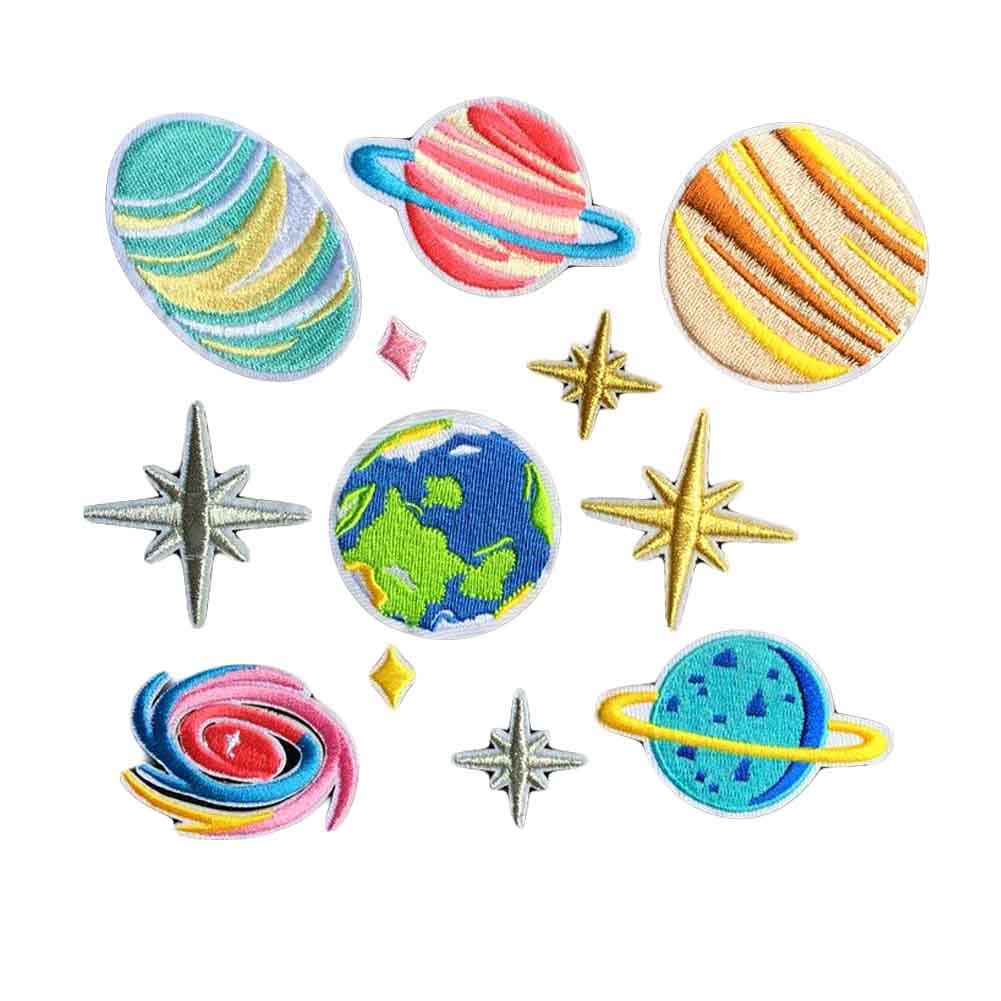 1 Set 12 Pc Sew on Patches Appliques Patches Embroidery Applique Universe Random