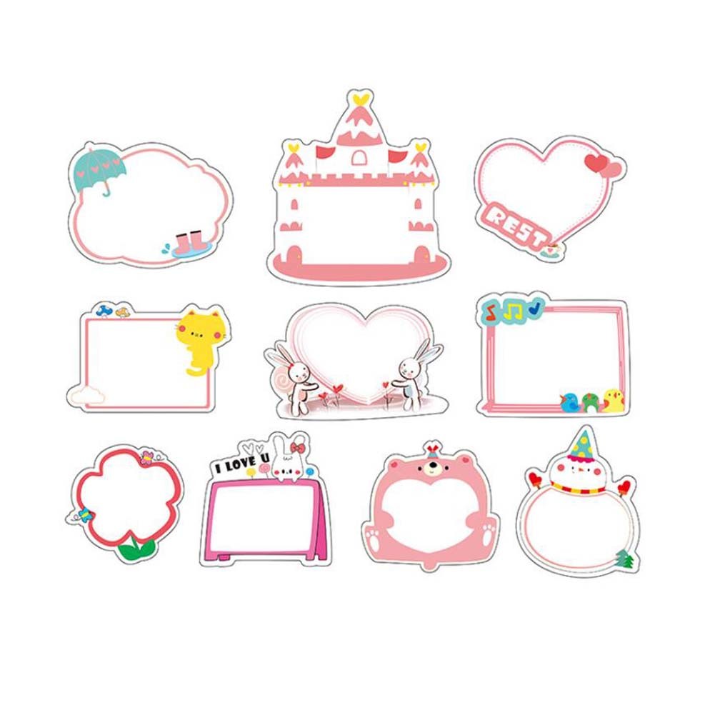 10 Pcs Pink Paper Picture Frame Stickers Baby Growth Record Album Sticker for DIY Journal Scrapbooking Supplies
