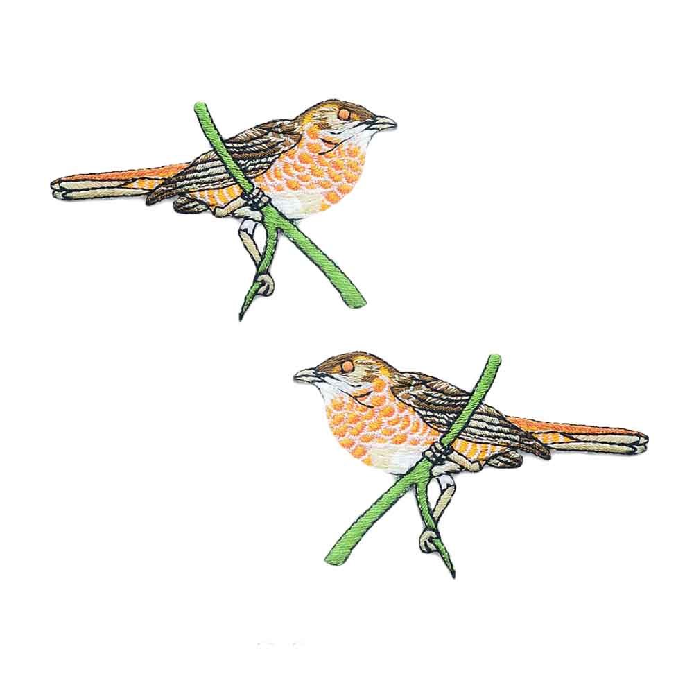 2 Pairs Iron on Patches Cute Bird Applique Patches Clothing Patches Embroidery Applique