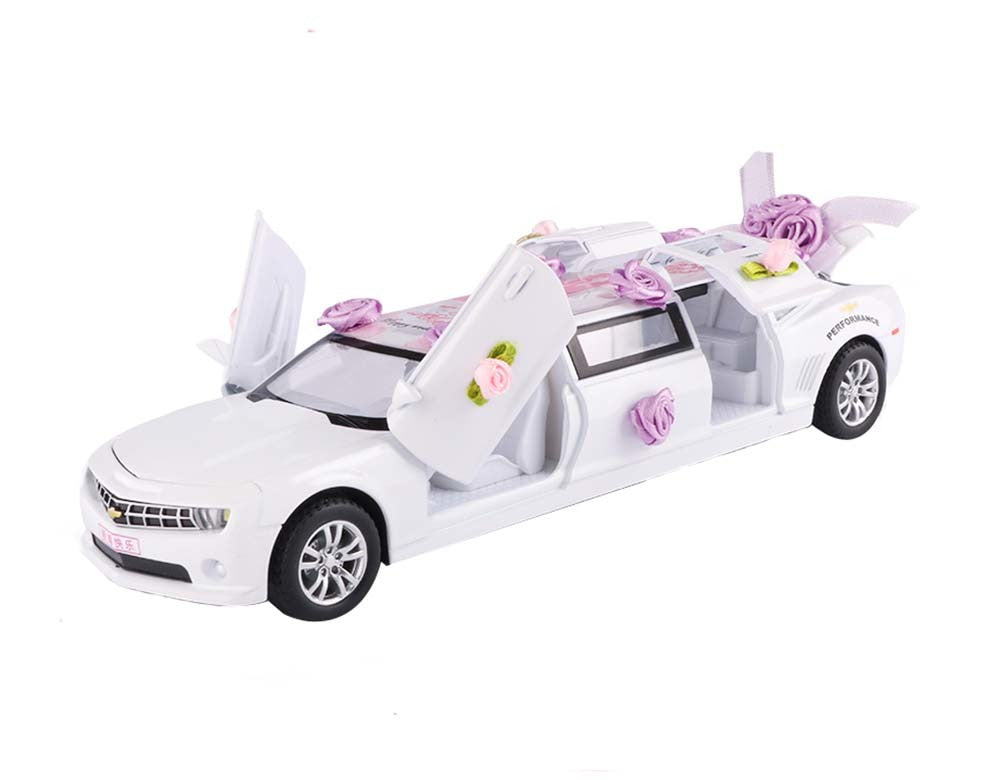 Simulation Wedding Car Model Alloy Sounds and Lights Exquisite Vehicles Toy Wedding gift, White