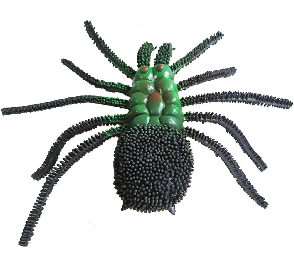 2 Pcs Large Artificial Simulated Green Spider Halloween Joke Trick Scary Toy Kids Educational Model