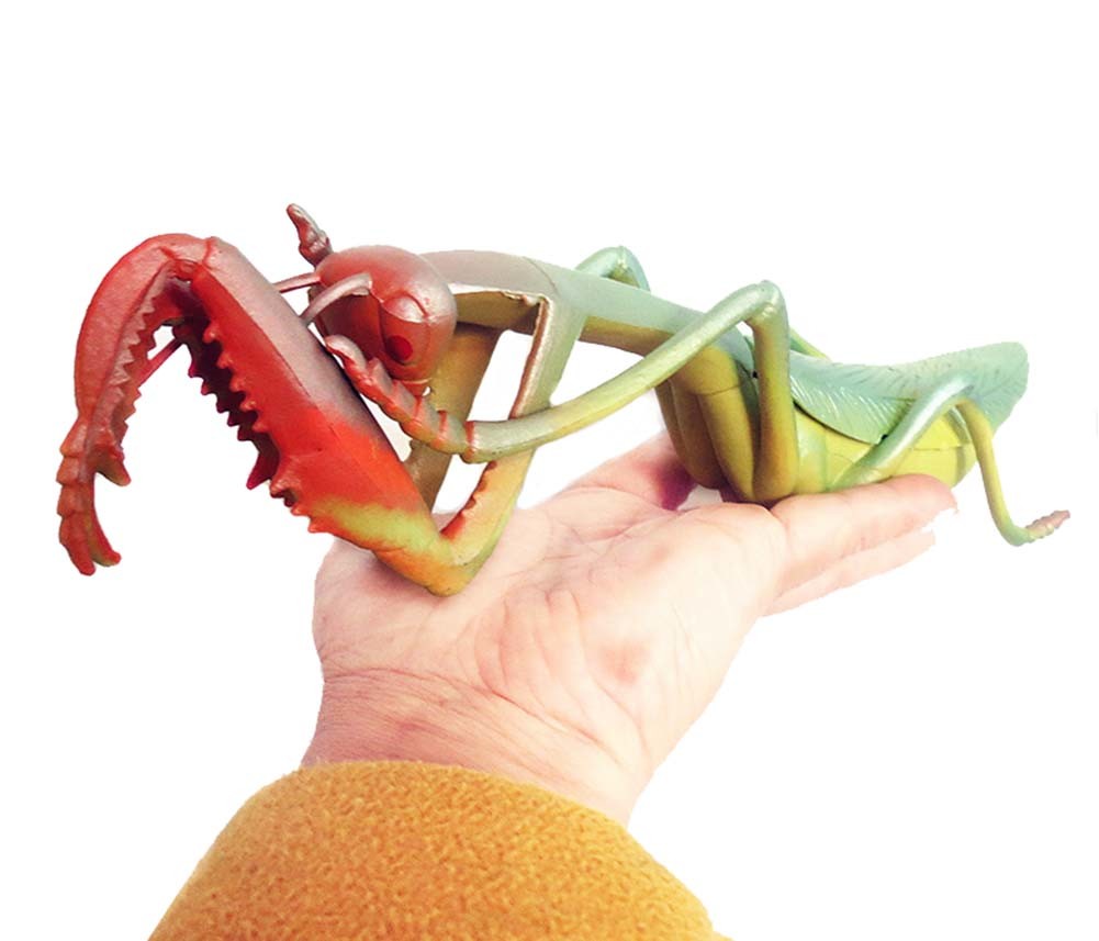 2 Pcs Large Artificial Simulated Mantis Halloween Joke Trick Scary Toys Kids Educational Model