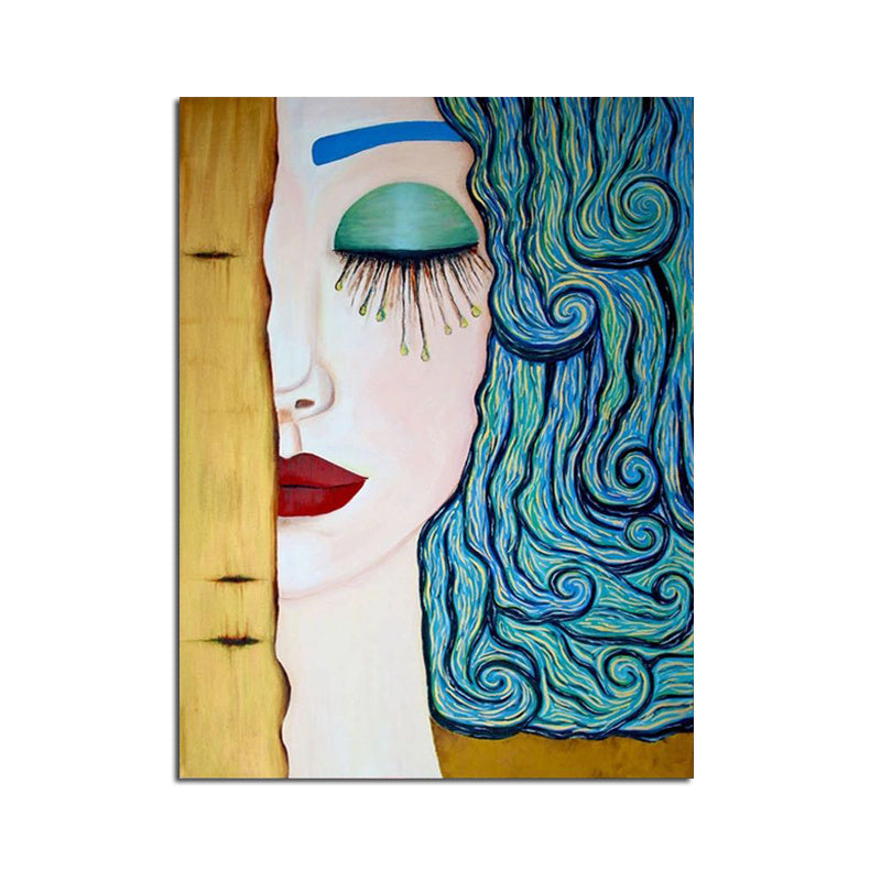 100% Hand Painted Oil Painting  Art Handmade Blue Hair Dancer For Wall Decor Canvas Paintings Pure Hand Painted Spanish Dancers Wall Pictures On Canvas