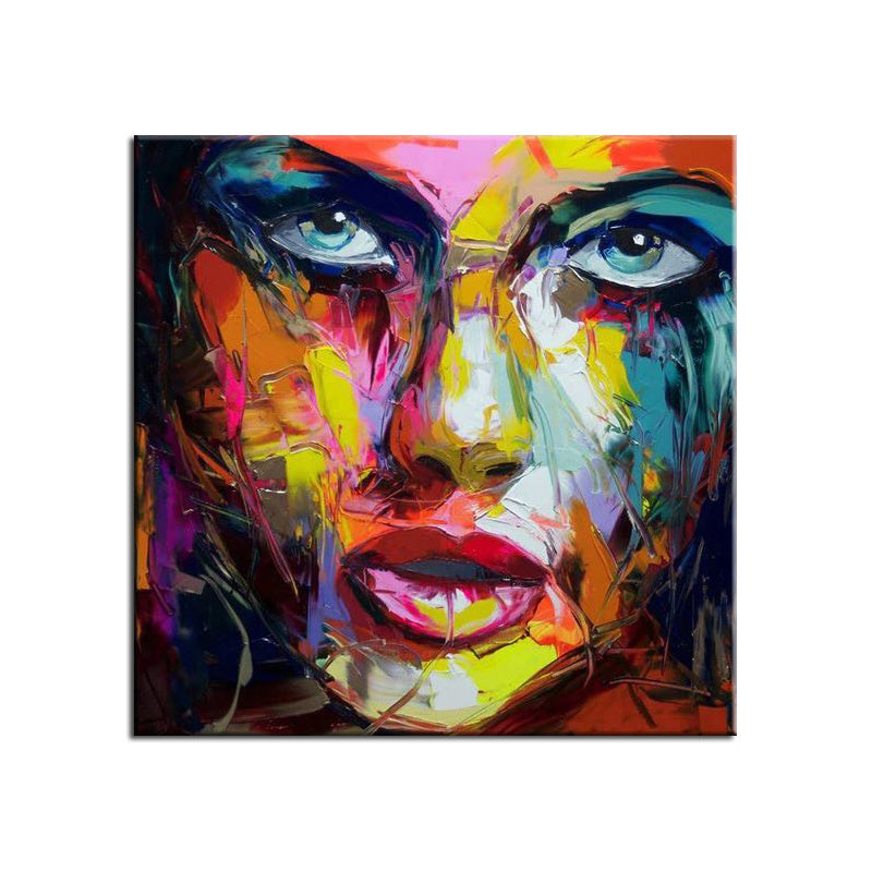 100% Hand Painted Large Home Decor Francoise Nielly Face Oil Painting Wall Art Picture Portrait Palette Knife Canvas Acrylic Texture Colourful No Framed
