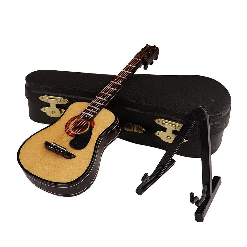 Mini Classical Guitar Wooden Miniature Guitar Model Musical Instrument Guitar Decoration Gift Decor For Bedroom Living Room