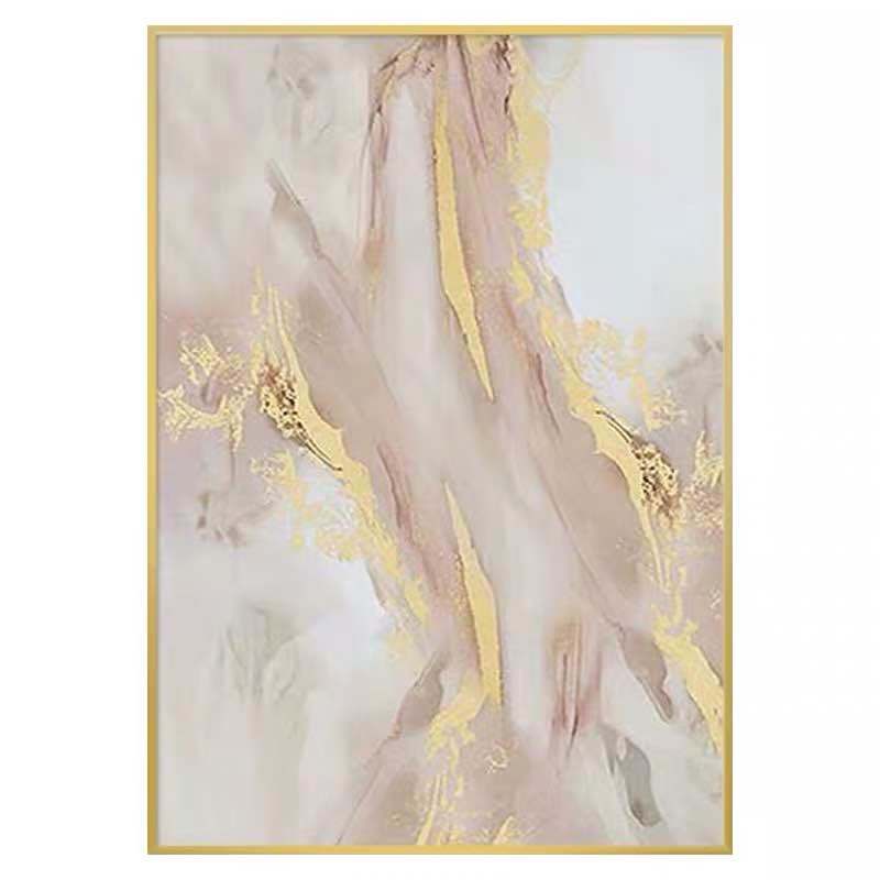 Abstract Canvas Handmade Oil Painting Pink Marble Vein on Canvas Poster Nordic Home Decor Wall Picture Bedroom Decoration