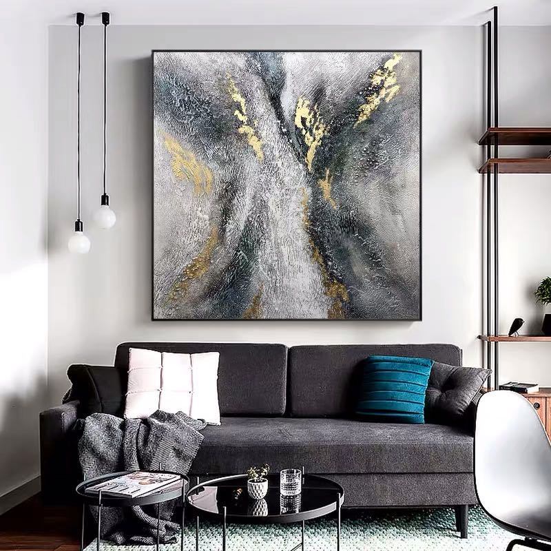 100% Handmade Abstract Oil Painting Top Selling Wall Art Modern Minimalist Blue Picture Canvas Home Decor For Living Room  No Frame