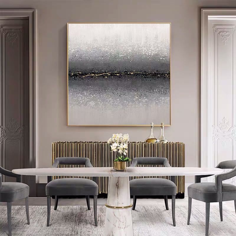 Top Selling Abstract Oil Painting Wall Art Modern Handmade Minimalist Black and White Color Picture Canvas Home Decor For Living Room No Frame