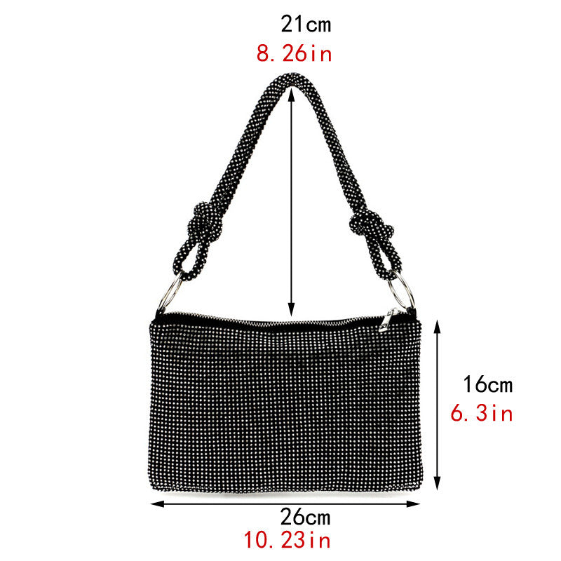 Evening bag with full of diamonds High quality pure handmade underarm banquet evening bag Ladies' handbags