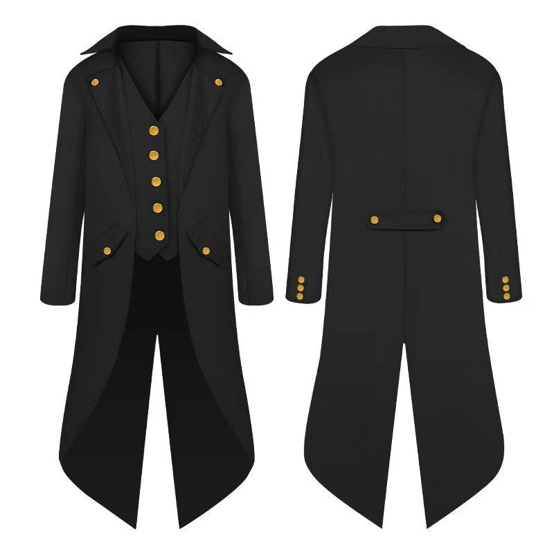 Halloween Costumes Halloween Parent-Child Clothing Men'S Retro Clothing Children'S Mid-Length Punk Retro Tuxedo