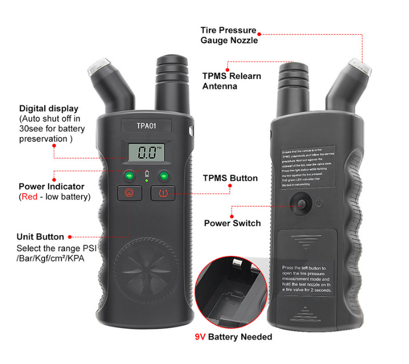 Vehicle tire pressure digital gauge + GM tire pressure learning tool    Vehicle tire pressure monitoring sensor
